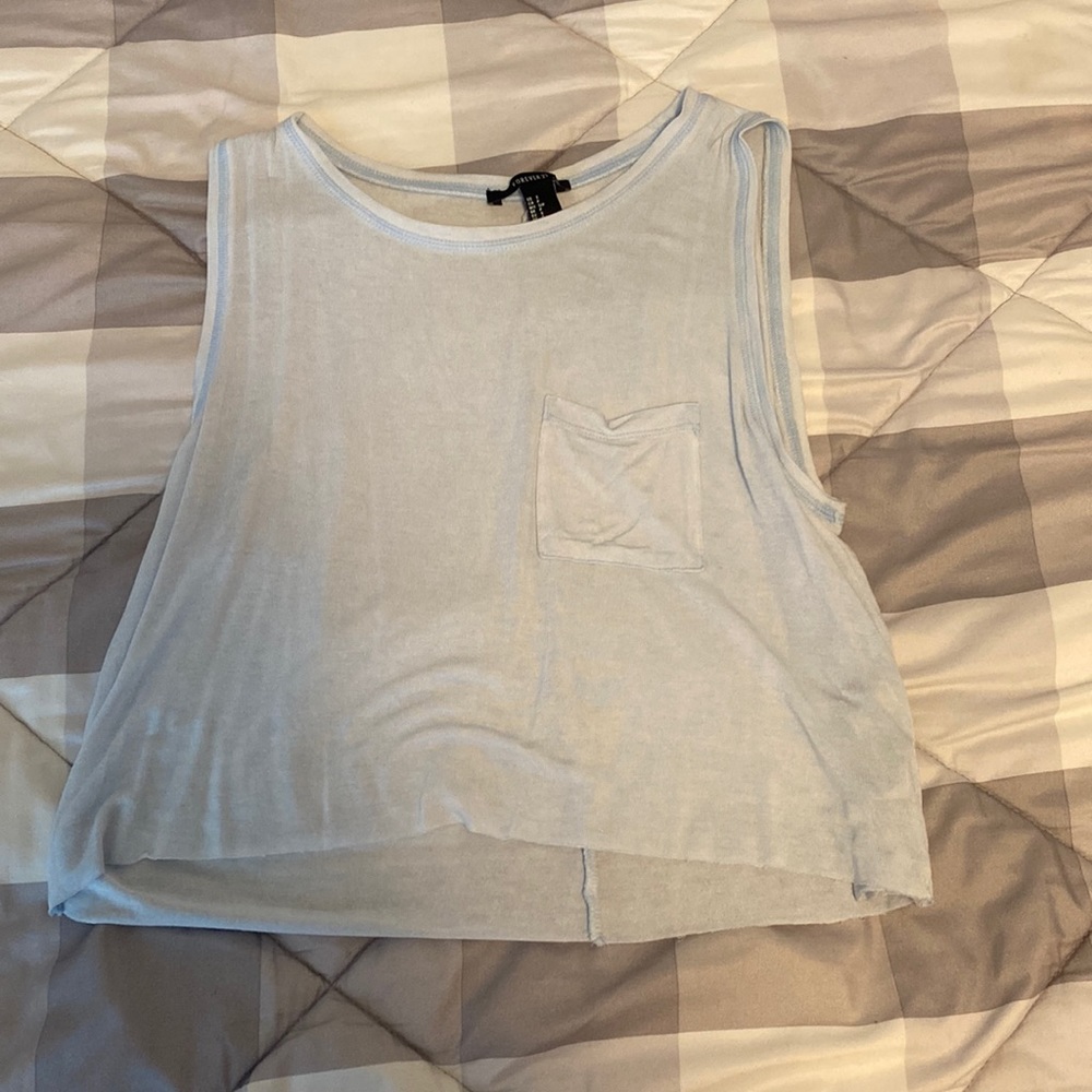 Light blue cropped tank top